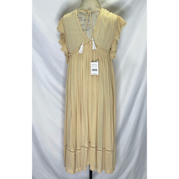 Free People Will Wait For You Midi in Garbanzo Bean Combo Dress XS (Oversize) - Picture 5 of 11